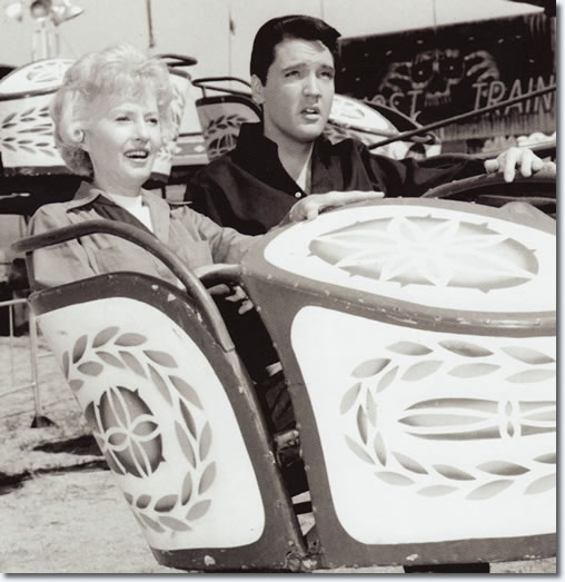 Barbara Stanwyck and Elvis Presley on the set of Roustabout - From the book Inside Roustabout