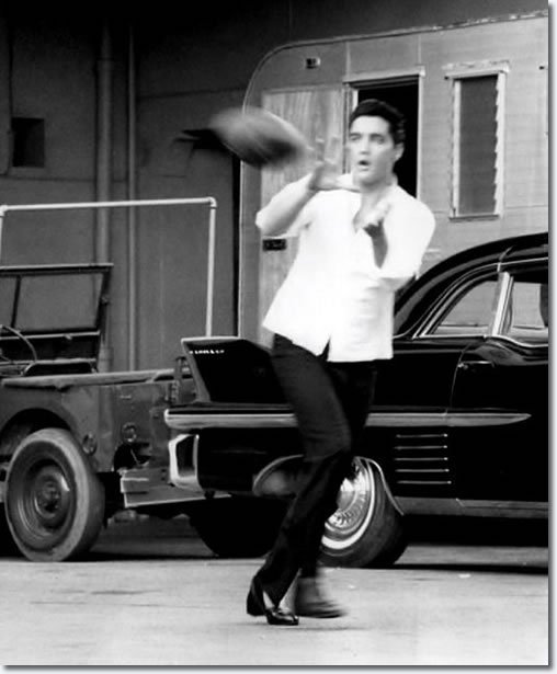 Elvis Presley on the movie set.