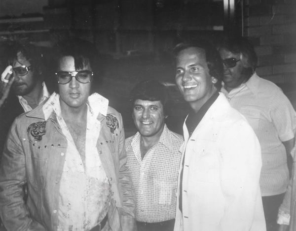 Elvis Presley, Charlie Hodge and Pat Boone, 1974.