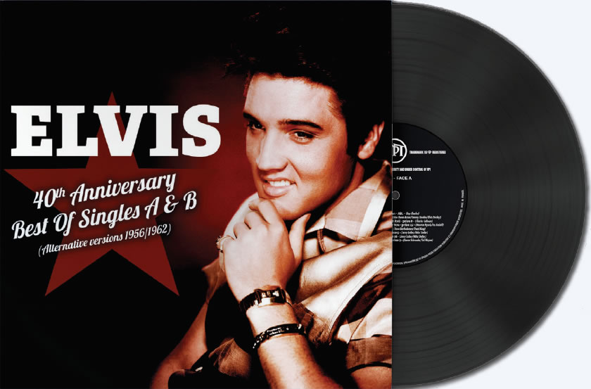 Elvis: '40th Anniversary Best of Singles A & B' double LP.