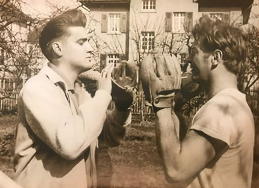 Elvis Presley and Red West in Germany.