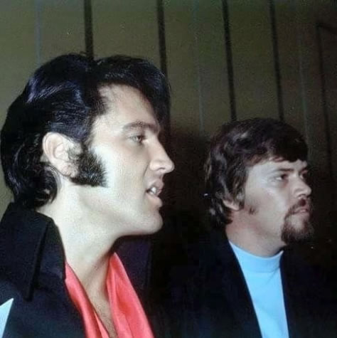 Elvis Presley with Sonny West, 1969.